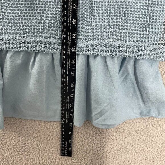 Simply‎ Noelle Women L/XL Sky Blue Sequined Layered Casual Tank - Picture 6 of 8